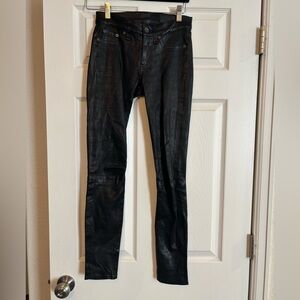 Rag & Bone | The‎ Leather Skinny Washed Black Sz 24 W1602L034